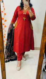 Ethnic Motifs Embroidered Regular Mirror Work Kurta with Trousers & With Dupatta