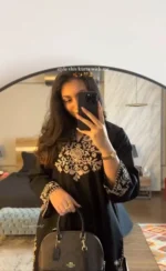 Embroidery Black Cotton Kurta Set – Jaipuri Cotton - Image 3